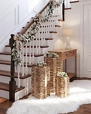 Weihnachtsdekoration 3er Set LED VALKAMA 54/45/30 cm Weihnachtsgeschenke Braun_1179475