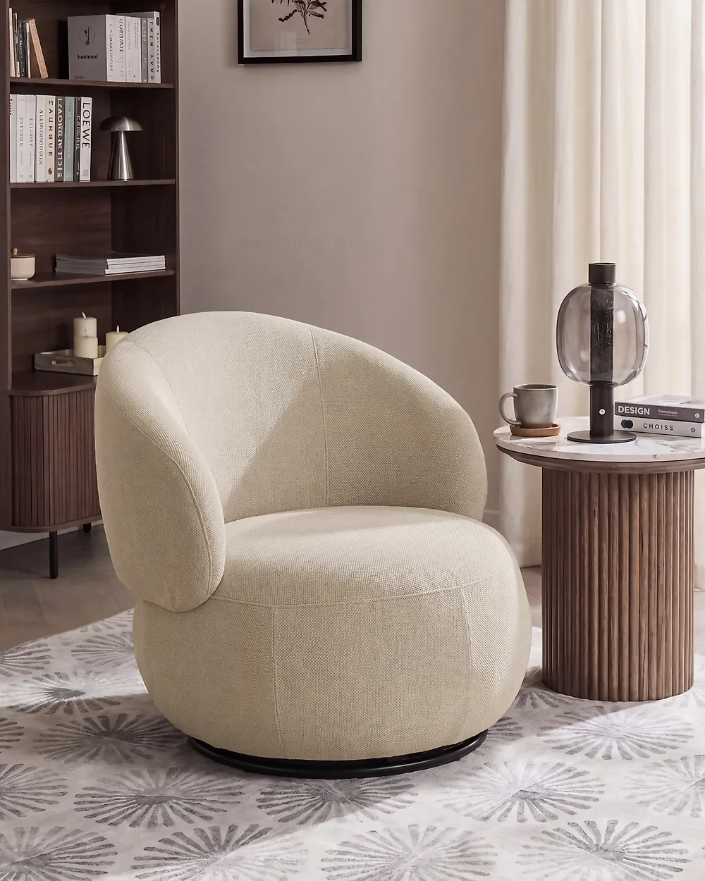 Swivel Armchair VAMMALA Taupe_1164571
