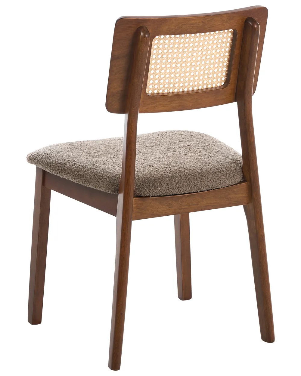 Set of 2 Dining Chairs EMBAR Wood Brown/ Taupe_1085121