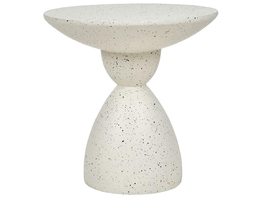 Beistelltisch CAFFI 50 cm 50 cm Terrazzo Optik Cremeweiß