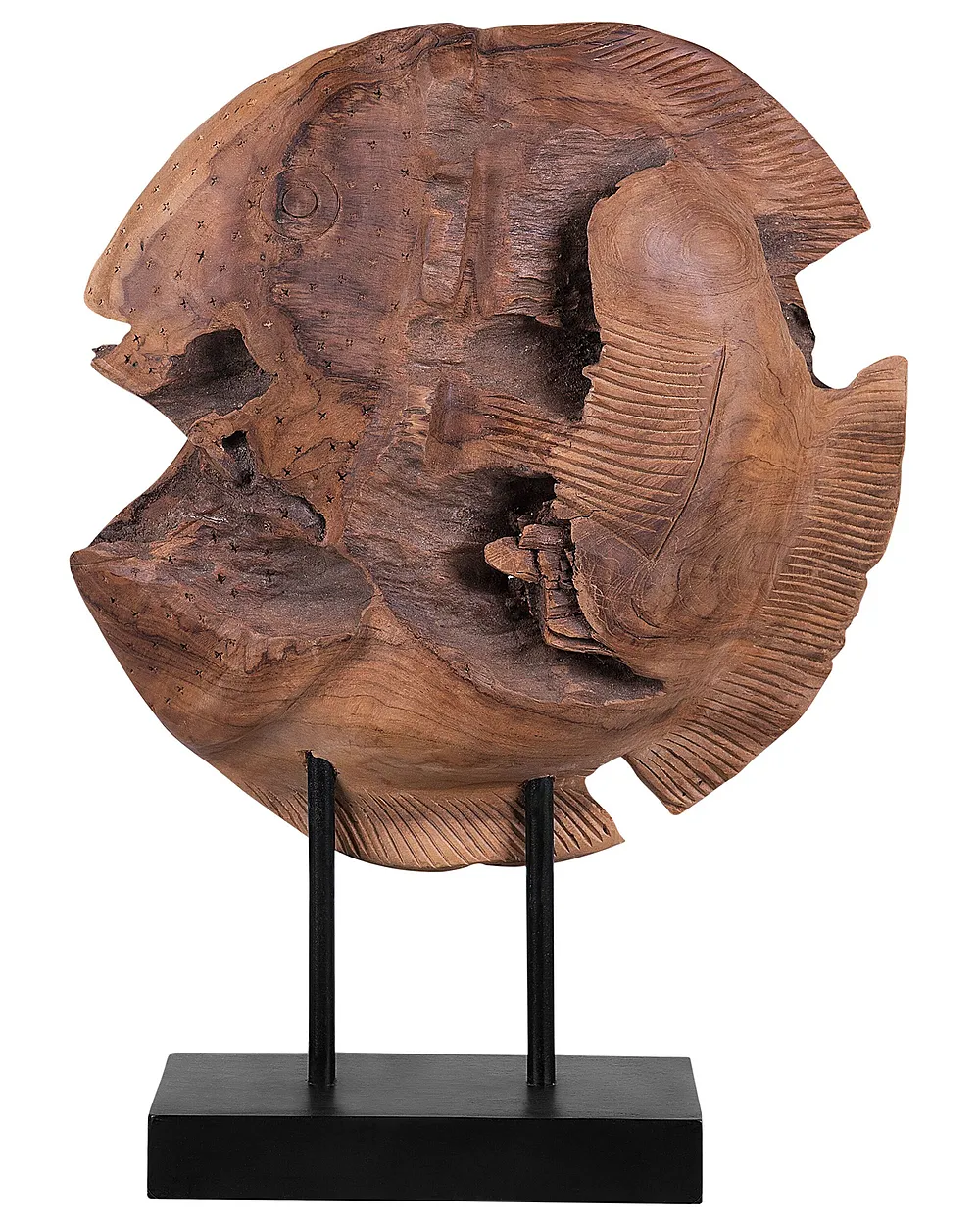 Figuur Vis PLAICE FISH Teakhout Bruin