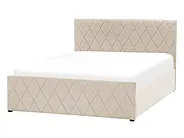 Ottoman Bed ROCHEFORT Velvet Beige 140 x 200 cm (EU Double)_857277