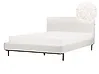 Bett mit Lattenrost Bouclé CORIO 140 x 200 cm Cremeweiß