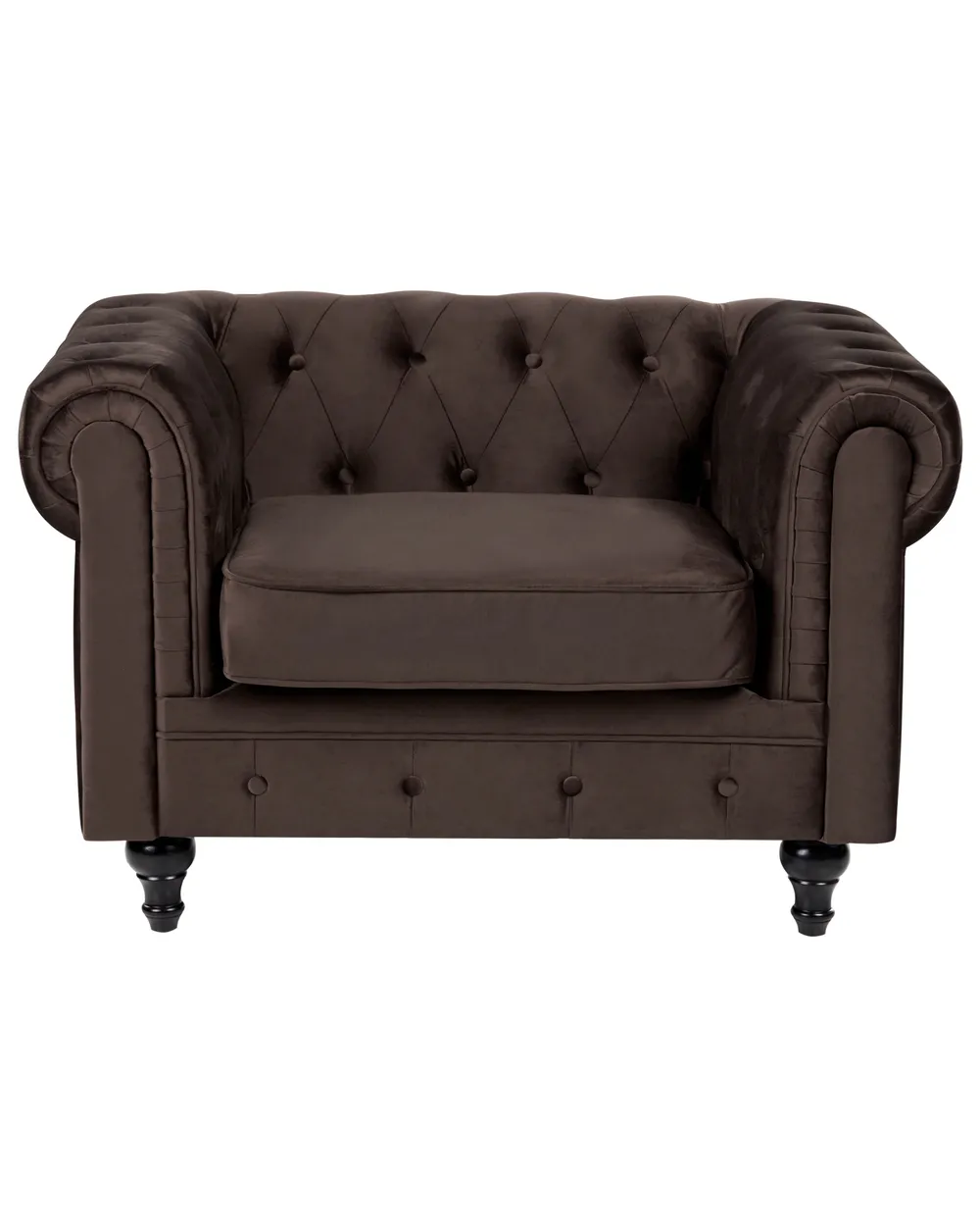 Sessel CHESTERFIELD Samtstoff Dunkelbraun_1064980