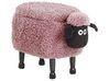 Tierhocker mit Stauraum SHEEP Schaf Stoff Rosa