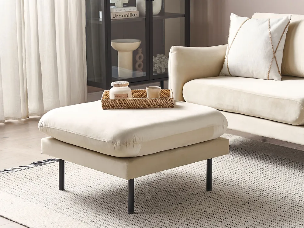 Ottomane VINTERBRO Samtstoff Hellbeige_1173690