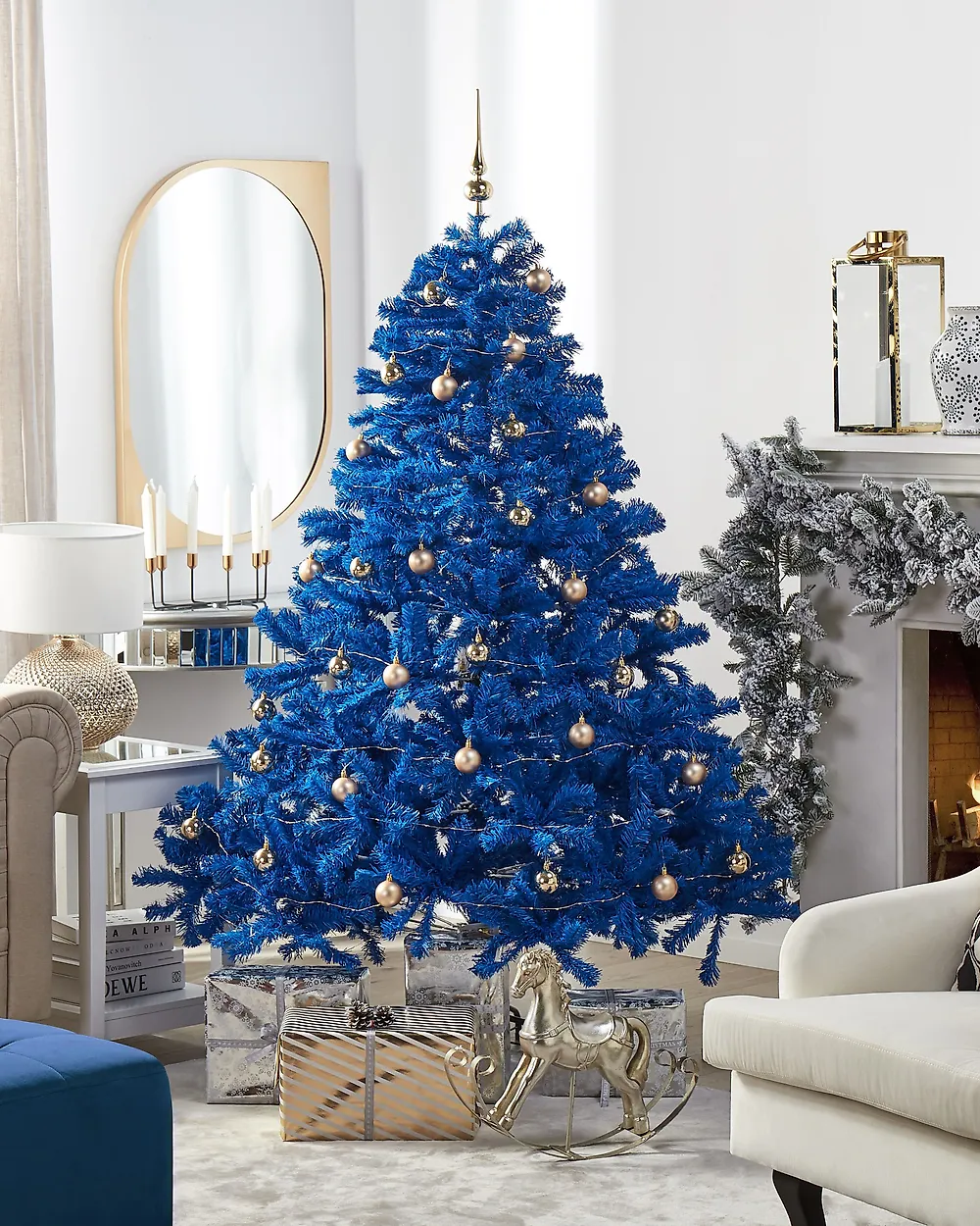 Künstlicher Weihnachtsbaum FARNHAM 210 cm Blau