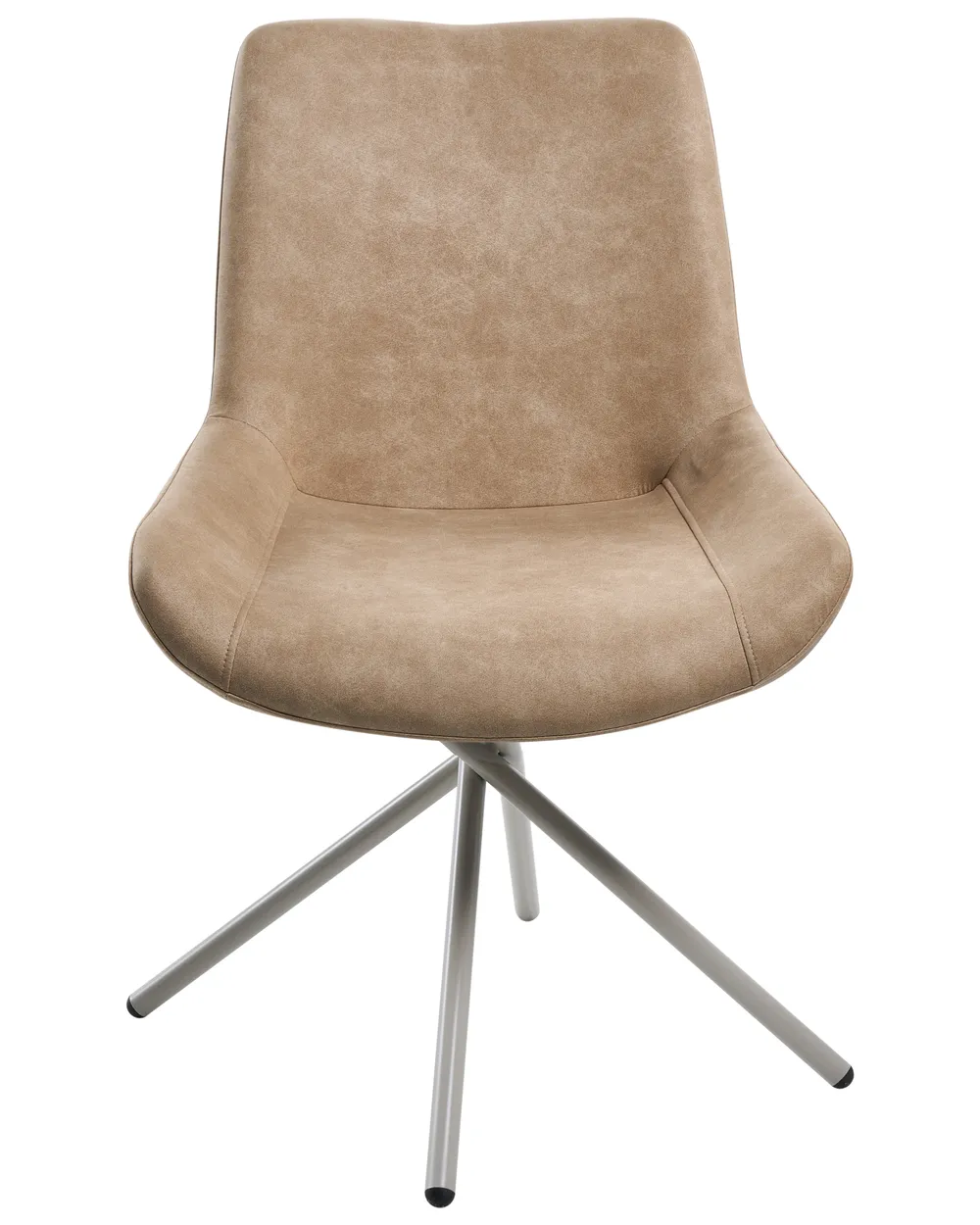 Esszimmerstuhl 2er Set HAILEY Kunstwildleder Beige_1077947