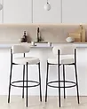 Set mit 2 Barstühlen ALLISON Bouclé Weiß