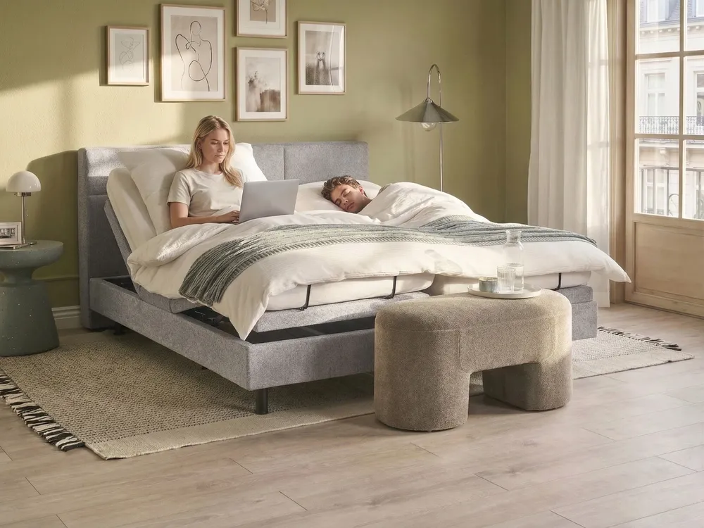Adjustable Bed Fabric VICEROY 180 x 200 cm (EU Super King) Light Grey_1044440