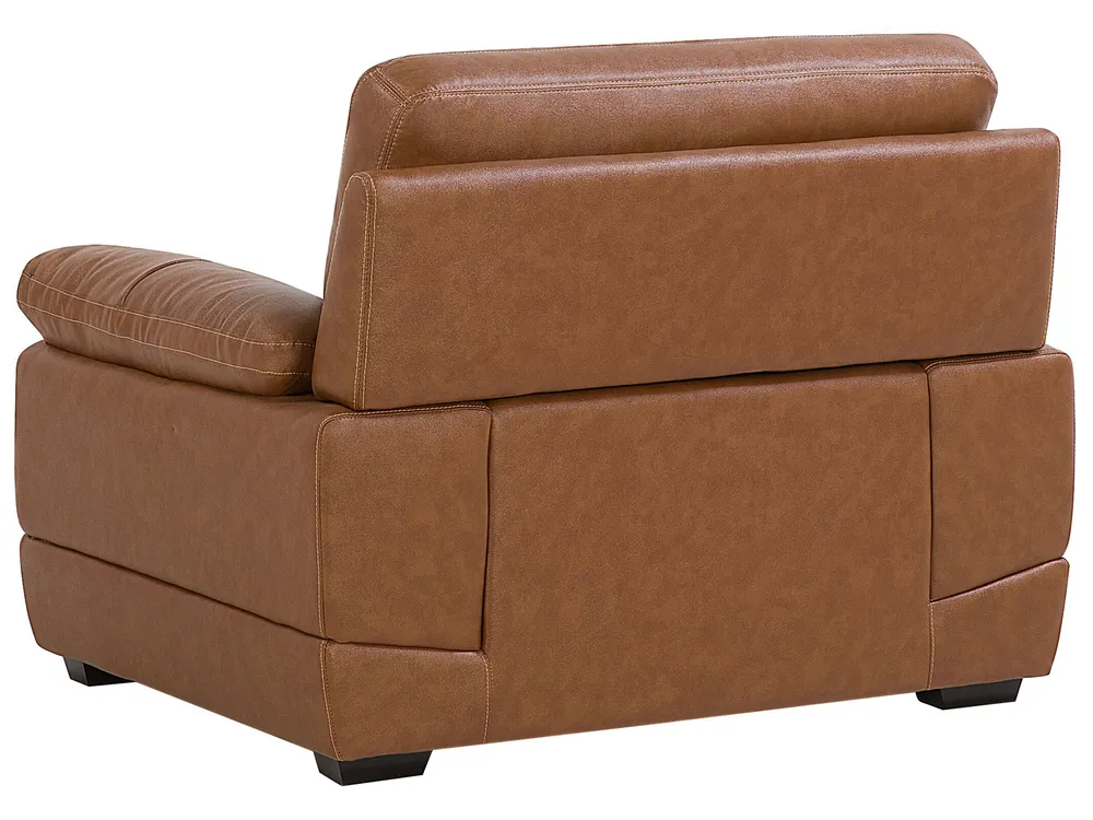 Living Room Set 4 Seater HORTEN Leather Brown_720739