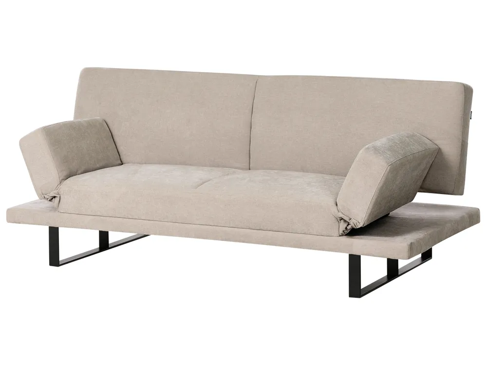 Sofa Bed 2 Seater YORK Chenille Light Beige_1009216