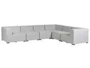 Garden Corner Sofa with Ottoman 7 Seater AREZZO Modular Light Grey Left Hand_867750