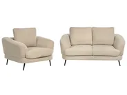 Living Room Set 3 Seater KJAER Boucle Light Beige_1006769