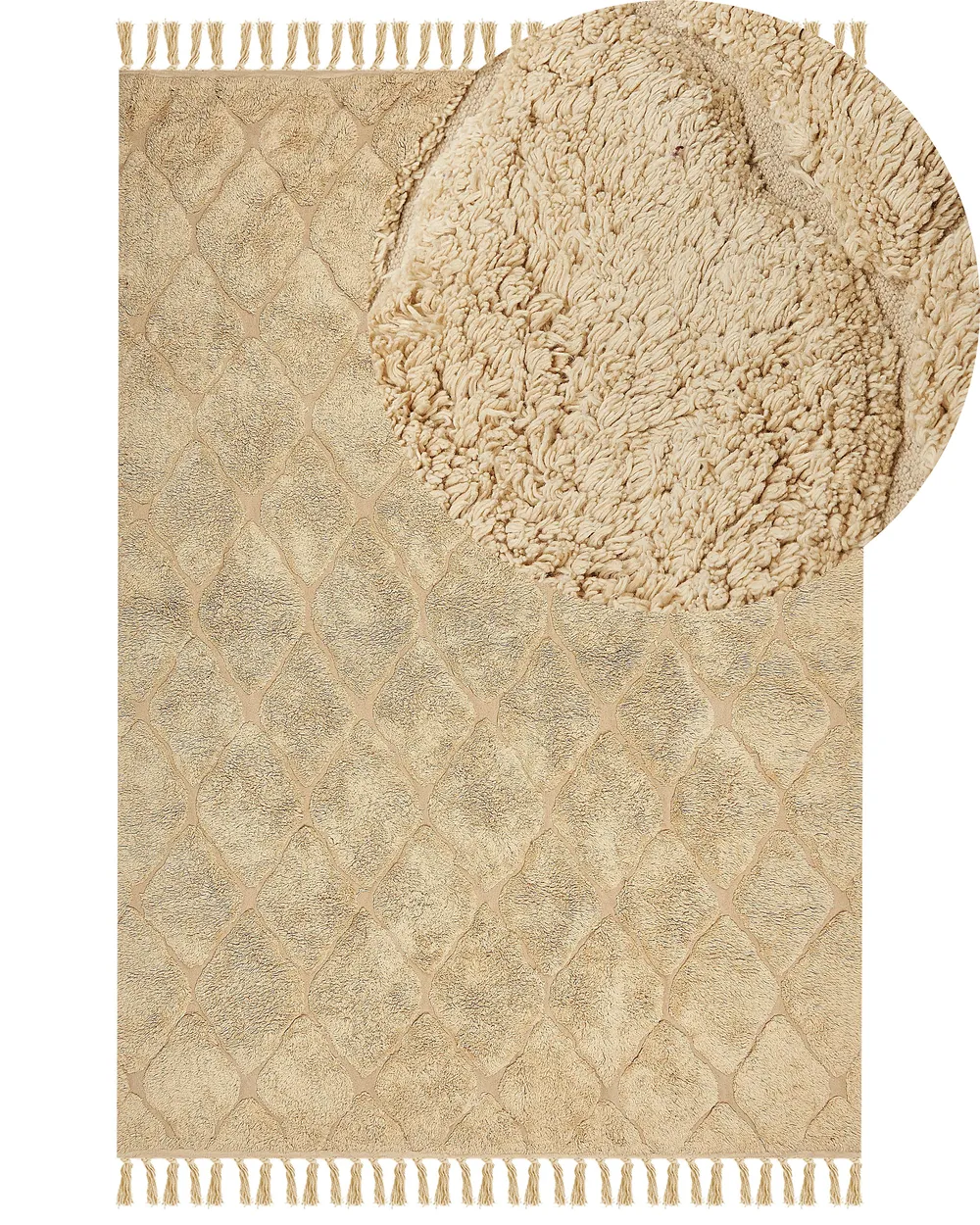 Teppich SANLIURFA Beige 160 x 230 cm Baumwolle