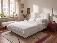 Bett mit Lattenrost Bouclé SOULISSE 120 x 200 cm Cremeweiß_1129903
