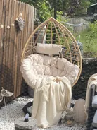 Hanging Chair with Stand ARSITA PE Rattan Natural_826288