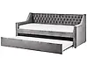 Ausziehbett Samtstoff MONTARGIS 90 x 200 cm Hellgrau