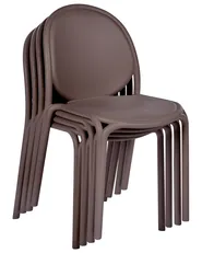 Set of 4 Garden Chairs BRUGNELLO Brown_1106806