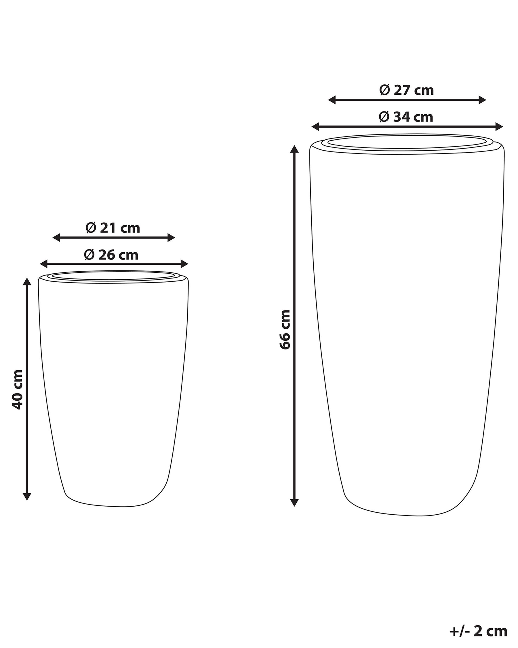 Set mit 2 Blumentöpfen CHELONE 26/34 cm Polyrattan Schwarz_897280