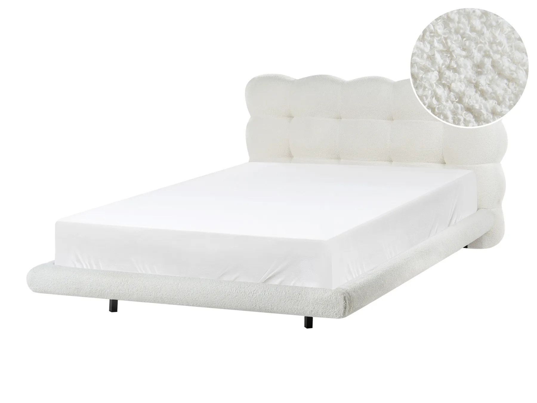 Bed Boucle SOULISSE 120 x 200 cm (EU Small Double) Off-White_1129903