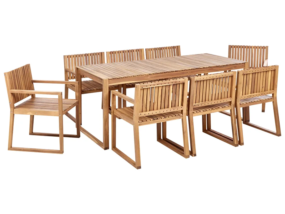 Gartenmöbel Set 8-Sitzer SASSARI II zertifiziertes Akazienholz Hellbraun