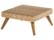Garten Ecksofa mit Tisch 6-Sitzer VITTORIA Polyrattan Cremeweiß_1090678