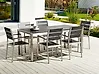 Gartentisch VERNIO 180 cm 90 cm Metall Schwarz / Silber