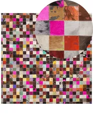 Rug ENNE Multicolour 200 x 200 cm Leather_746181
