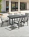 Gartenstuhl 6er Set BUSSETO Metall Schwarz
