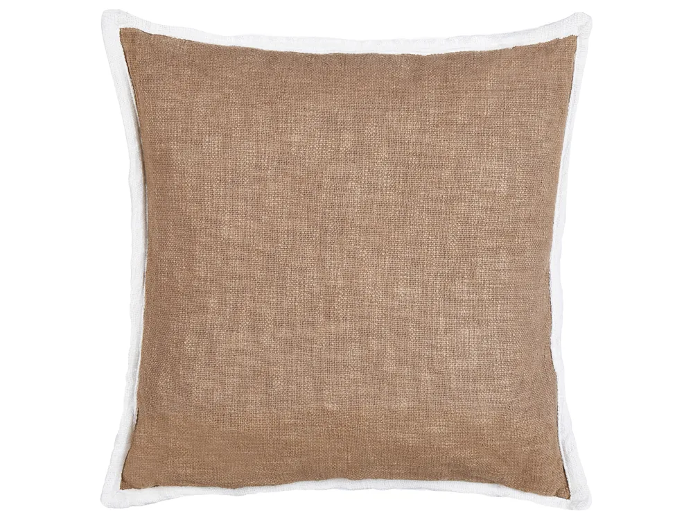Dekokissen 2er Set IANTHE 45 x 45 cm Baumwolle Braun Ohne Muster_940121
