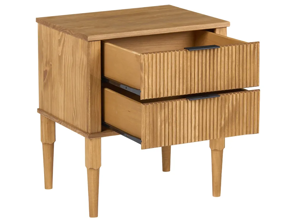 Schlafzimmer Set Kiefernholz AMBAZAC 160 x 200 cm Hellbraun_1118983