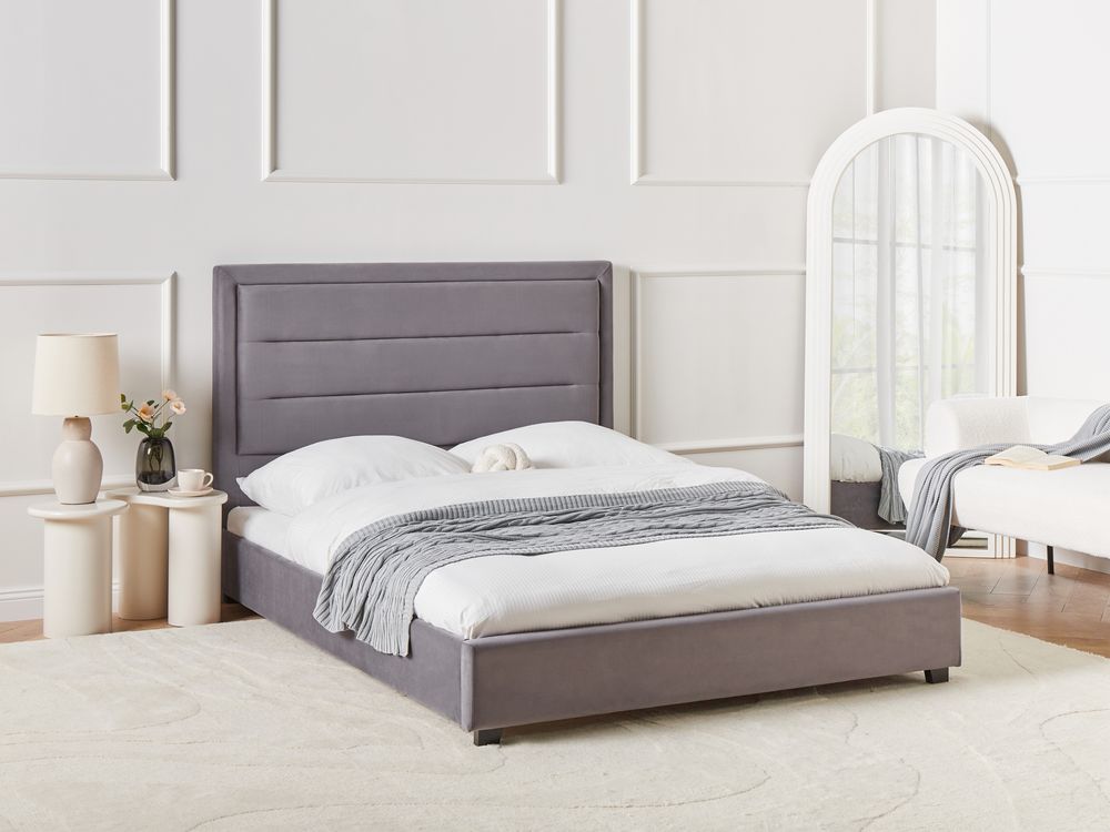 Waterbed Velvet ROUEN 140 x 200 cm (EU Double) Dark Grey