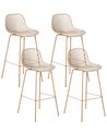 Set mit 4 Barstühlen KLEVE Beige