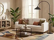 Sofa 3 Seater SAVALEN Boucle White_1184516