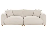 Sofa 3-Sitzer LUVOS Stoff Hellbeige_885541