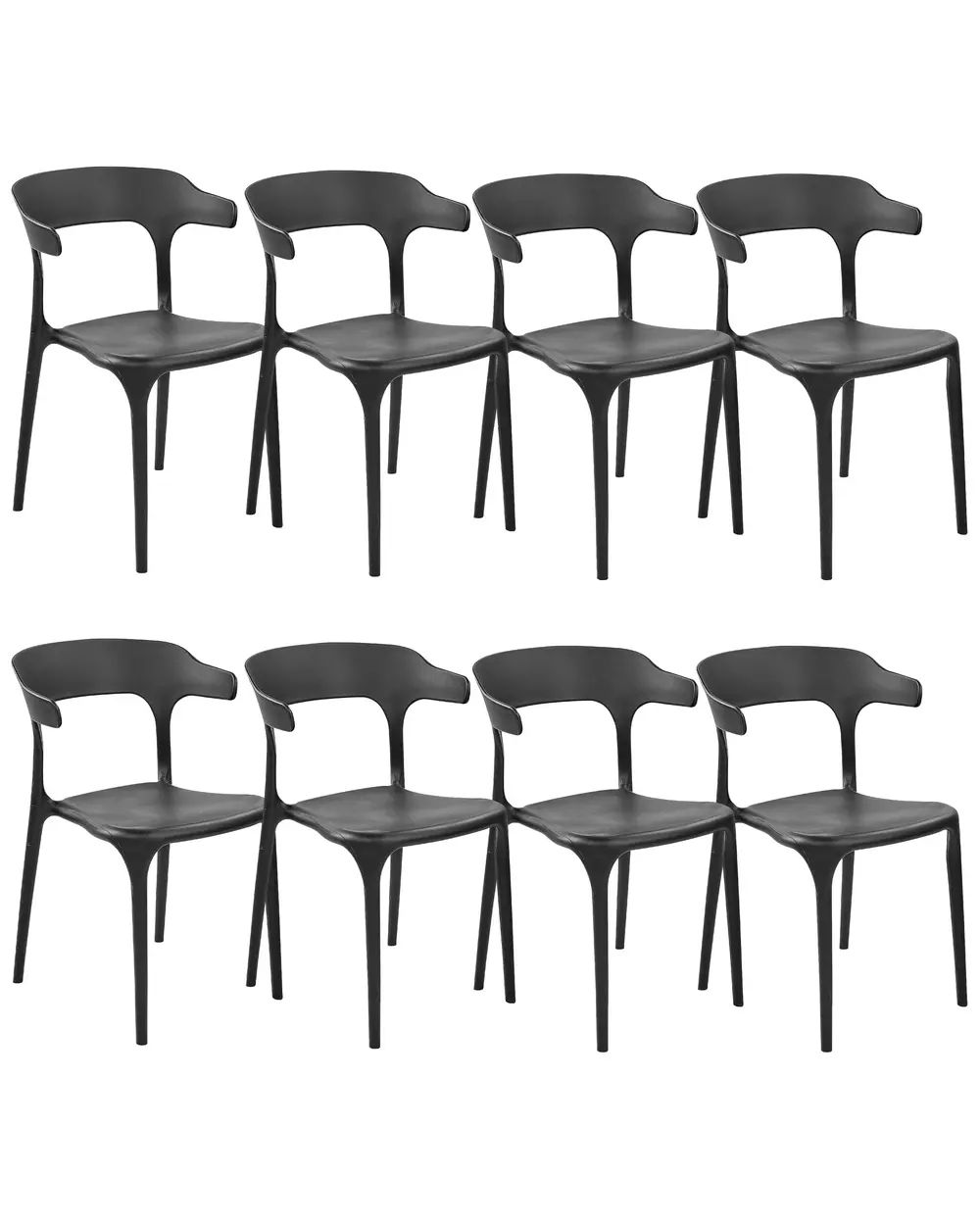 Esszimmerstuhl 8er Set GUBBIO Schwarz