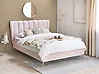 Bett mit Lattenrost Samtstoff MIRIBEL 140 x 200 cm Pastellrosa