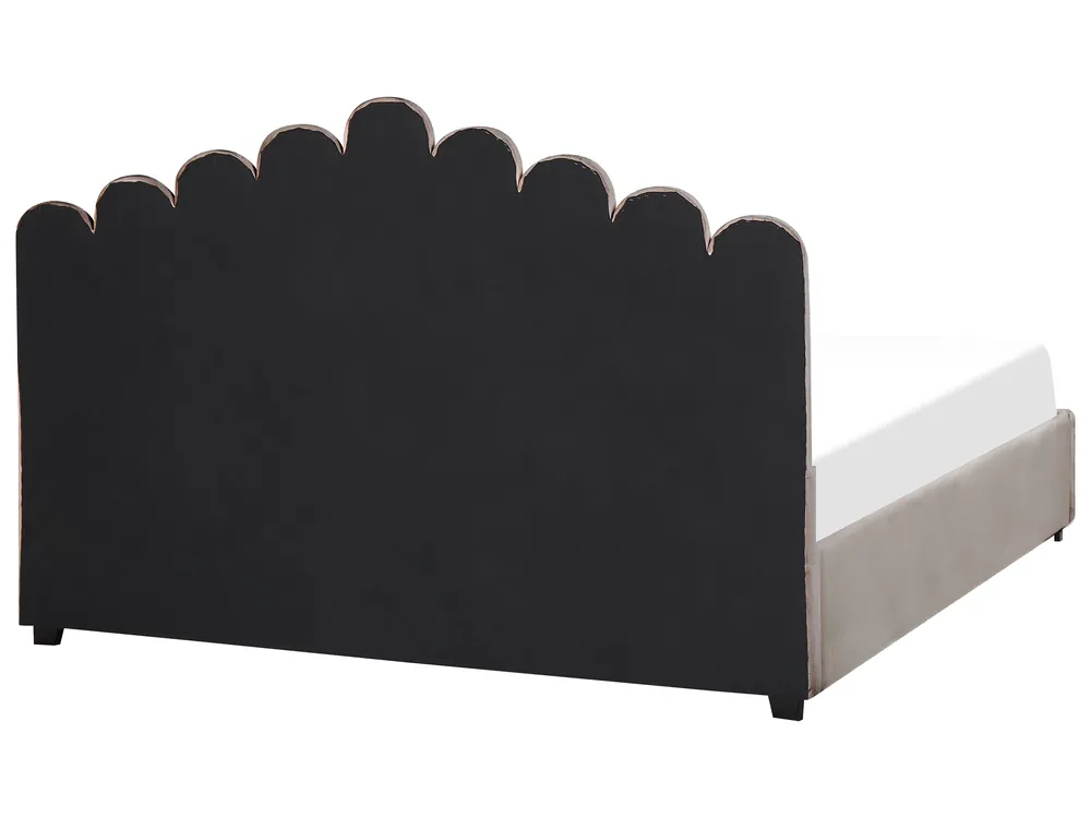 Bett mit Stauraum VINCENNES Samtstoff Taupe 180 x 200 cm_817726