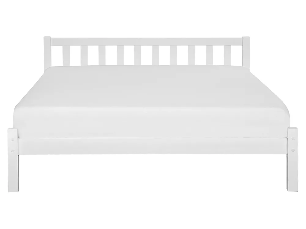 Bett mit Lattenrost Kiefernholz FLORAC 160 x 200 cm Weiß_754673