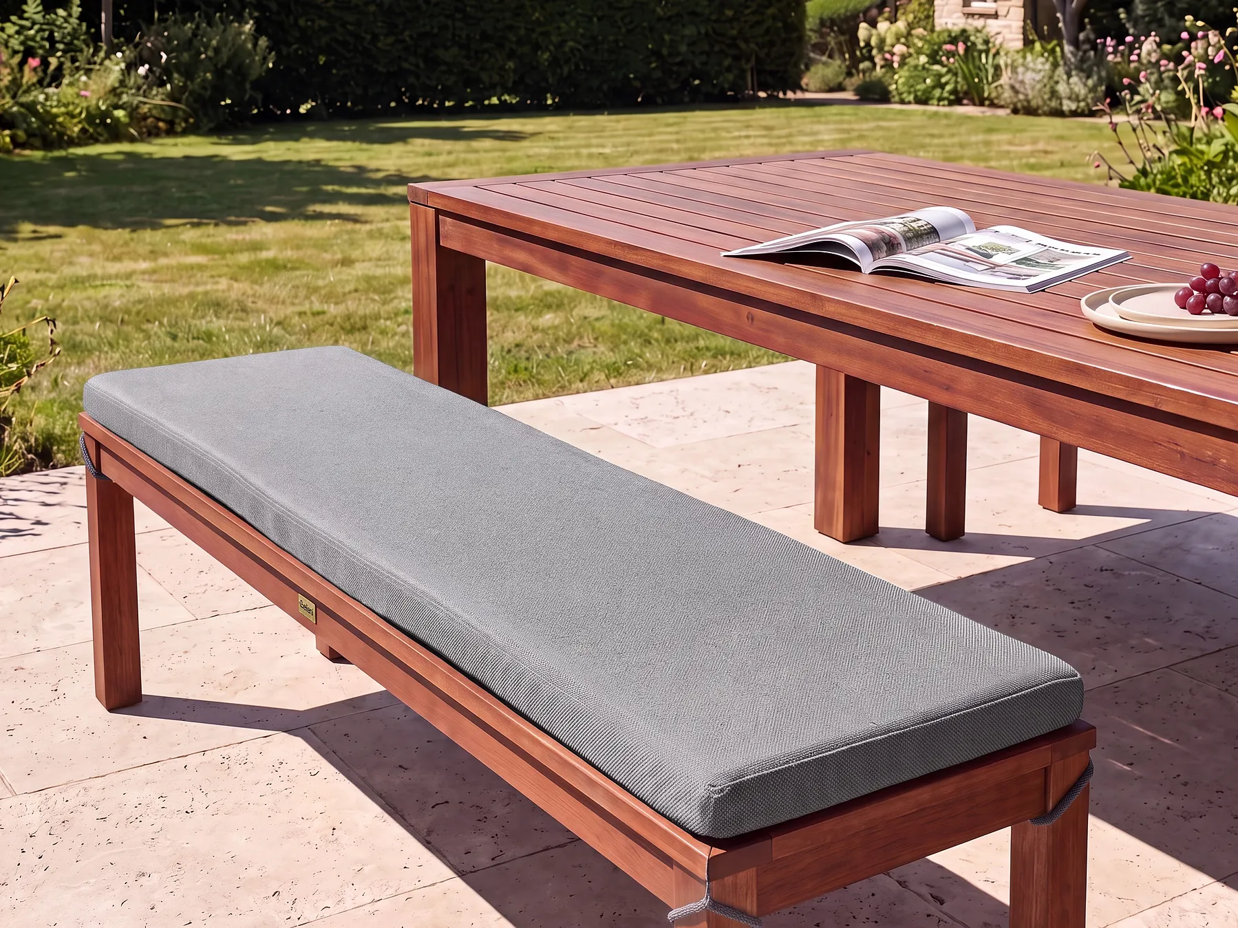 Bankauflage TUSCANIA 157 x 34 cm Grau_1133338