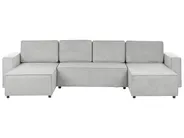 U-Shape Sofa Bed 4 Seater VATNE with Storage Fabric Grey_950573