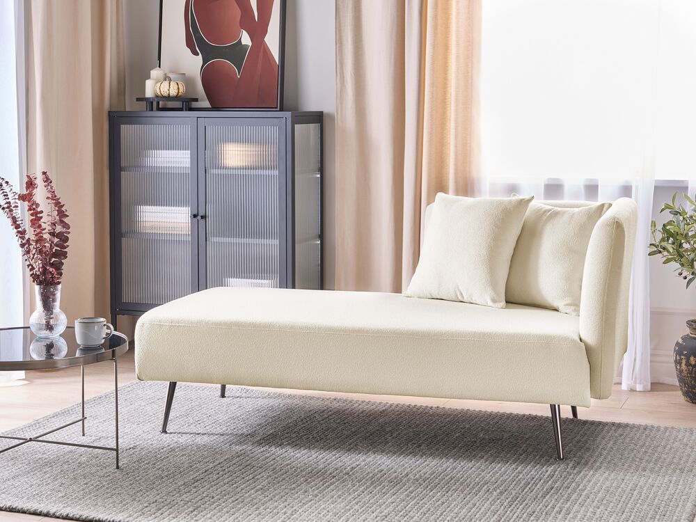 Right-Hand Chaise Longue RIOM Boucle Off-White
