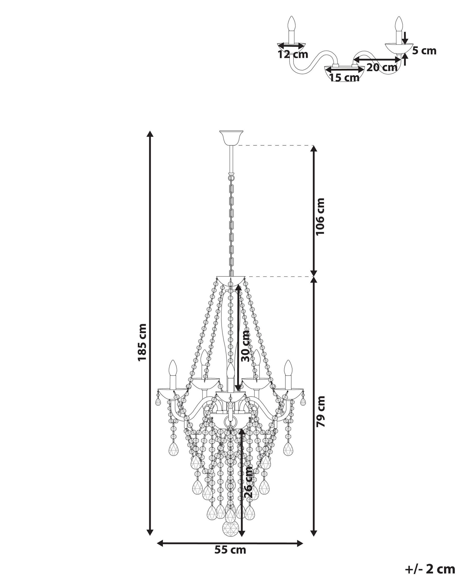 Kronleuchter LOCONE Kristall Silber_807506