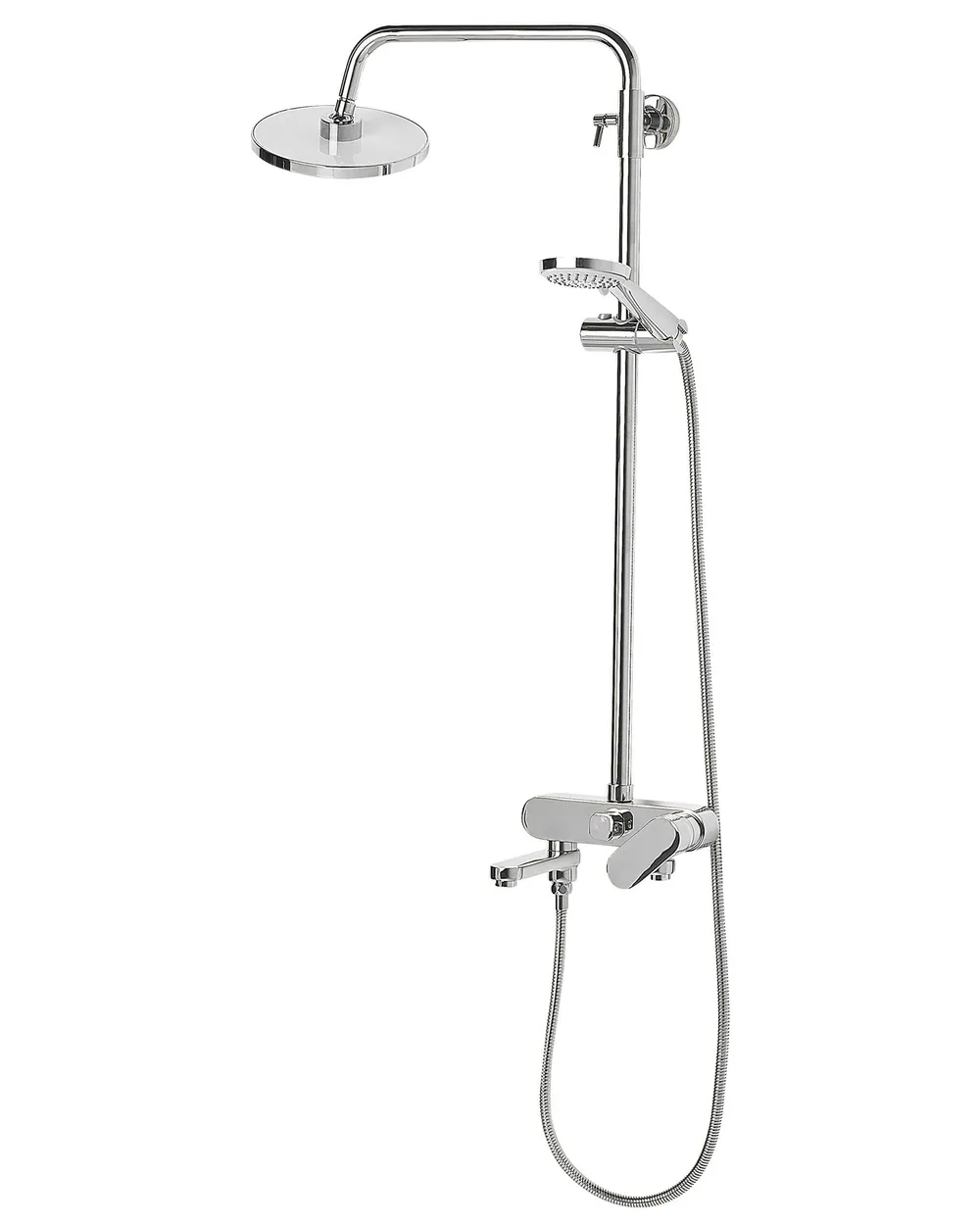 Duschsystem mit Mischbatterie und Regenbrause GURARA Silber_797926
