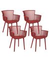 Gartenstuhl 4er Set PESARO Rot