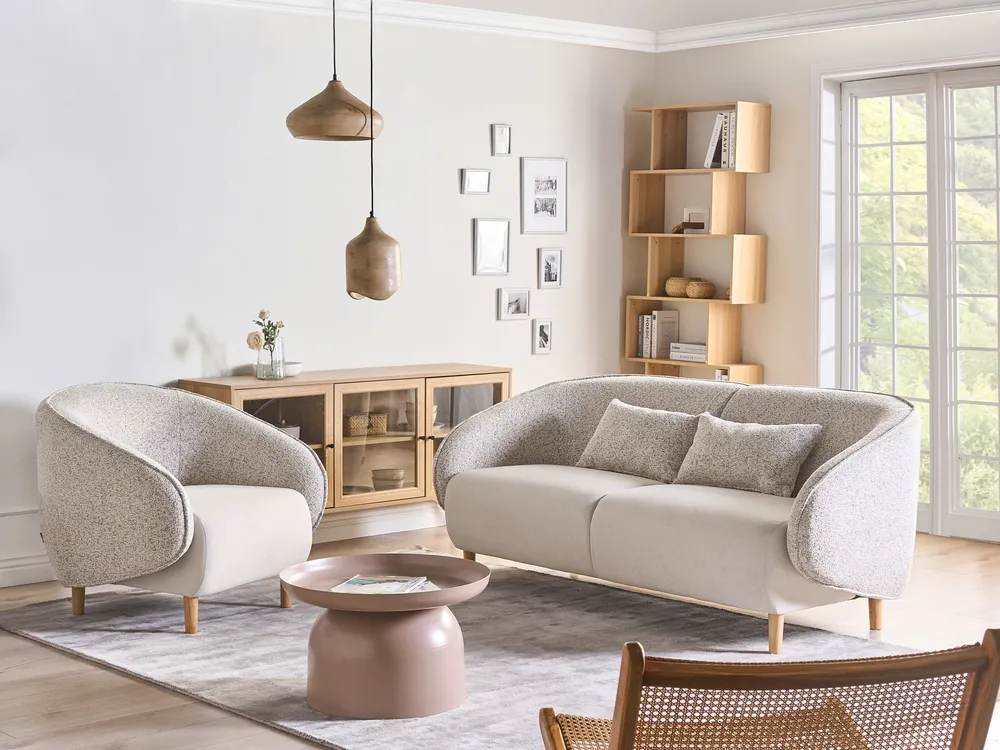 Sofa Set UMEA Stoff Hellbeige