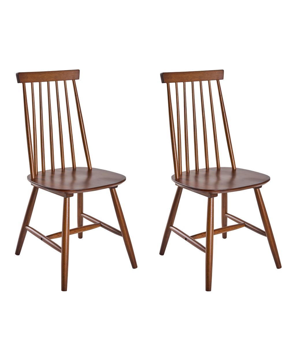 Set of 2 Dining Chairs BURBANK Wood Brown