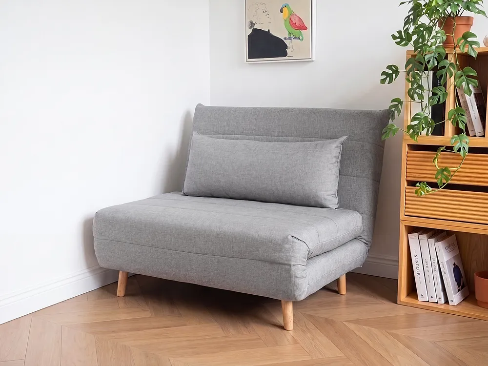1-Sitzer Schlafsofa SETTEN Stoff Hellgrau_1153727