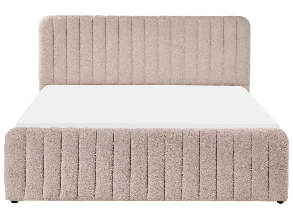 Bett mit Stauraum LUNAN Bouclé Beige 160 x 200 cm_1048451